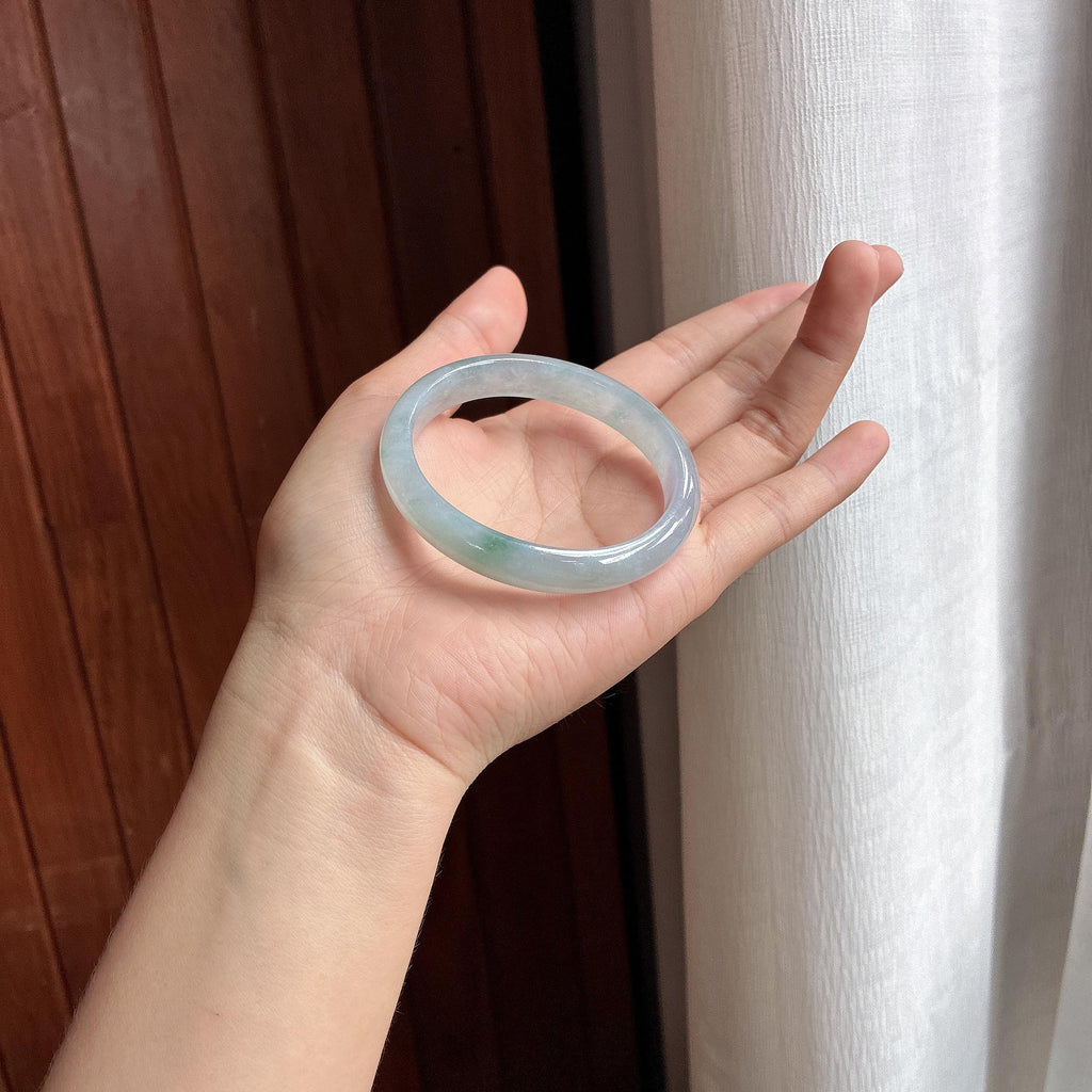 糯冰飘花贵妃镯 55圈 天然缅甸A货翡翠（yc463214）