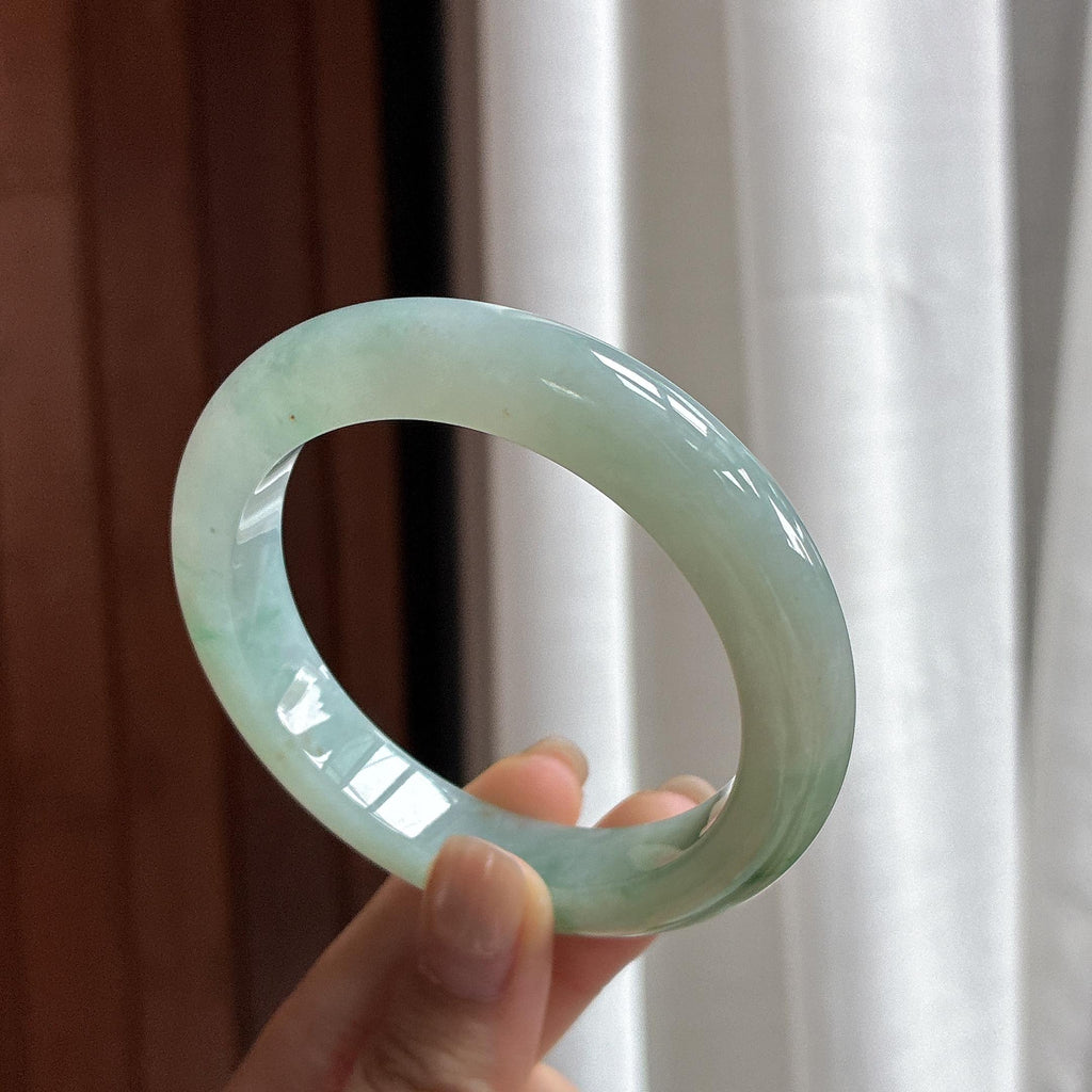 糯冰飘花洒金正圈平安镯 56圈 天然缅甸A货翡翠（yc482394）