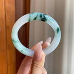 糯冰飘花翡翠平安镯（54.2mm）（yc277406）