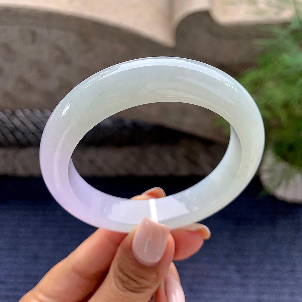 糯冰种淡春彩平安镯（54.6mm）（yc229258）
