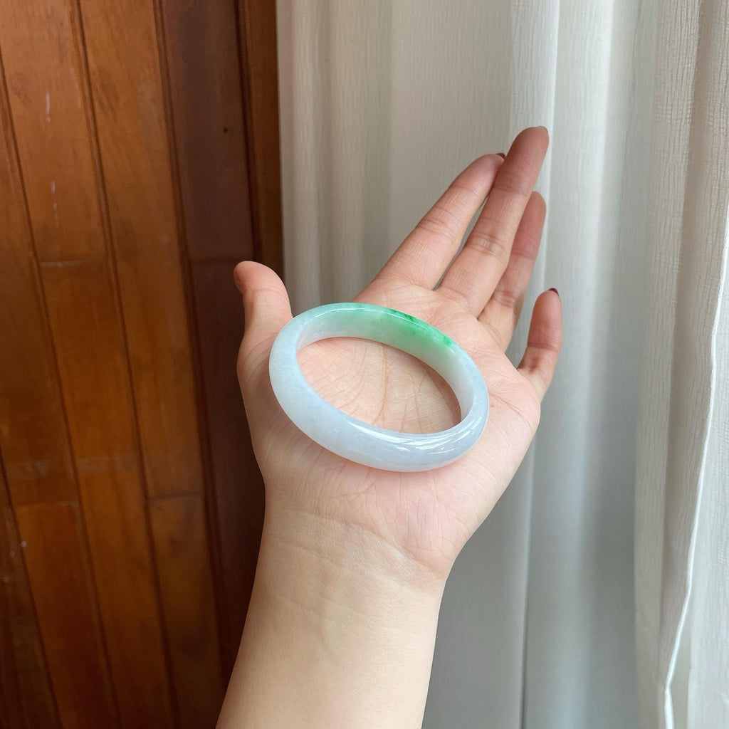 糯冰飘花翡翠贵妃镯（54mm）（yc302153）