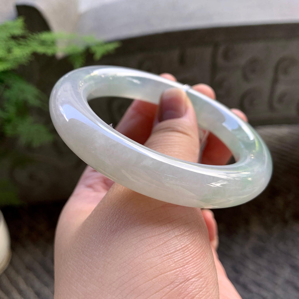 糯冰种晴底圆条手镯（57.5mm）（yc202341）
