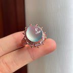 铜托冰种蓝底翡翠蛋面（yc253133）