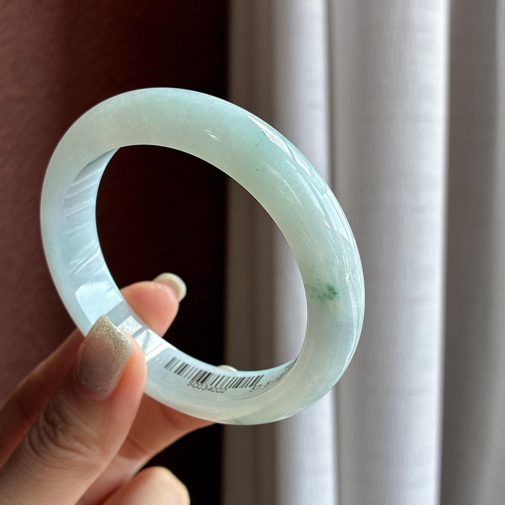 细糯冰飘花正圈平安镯 57圈（yc760746）