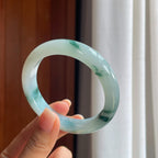 糯冰飘花翡翠平安镯（57.8mm）（yc389585）