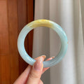 糯冰黄翡翡翠圆条手镯（58.6mm)（yc373896）