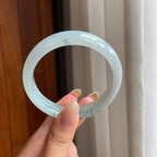 糯冰飘花翡翠平安镯（56.4mm)（yc406321）