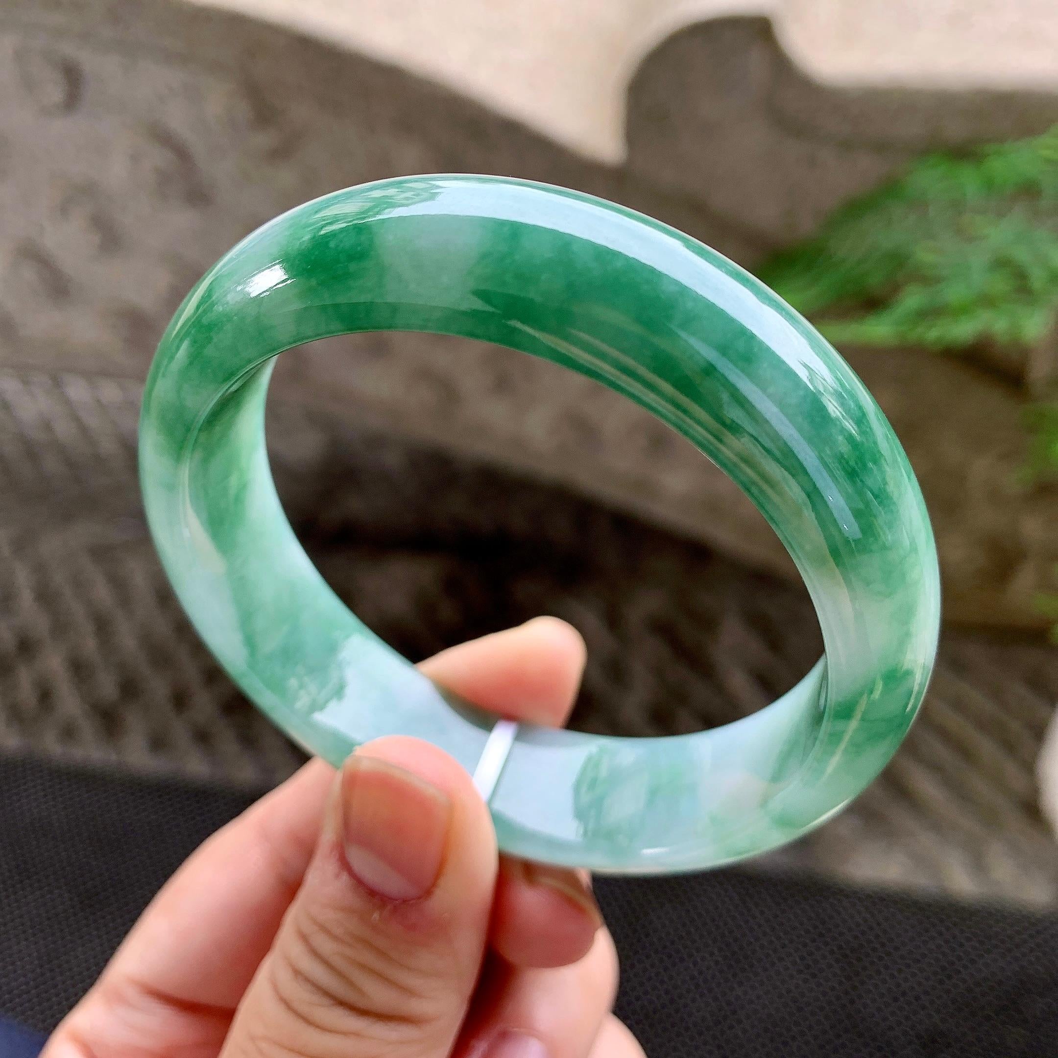 糯种飘花宽版轮胎手镯（58mm）（yc259757）