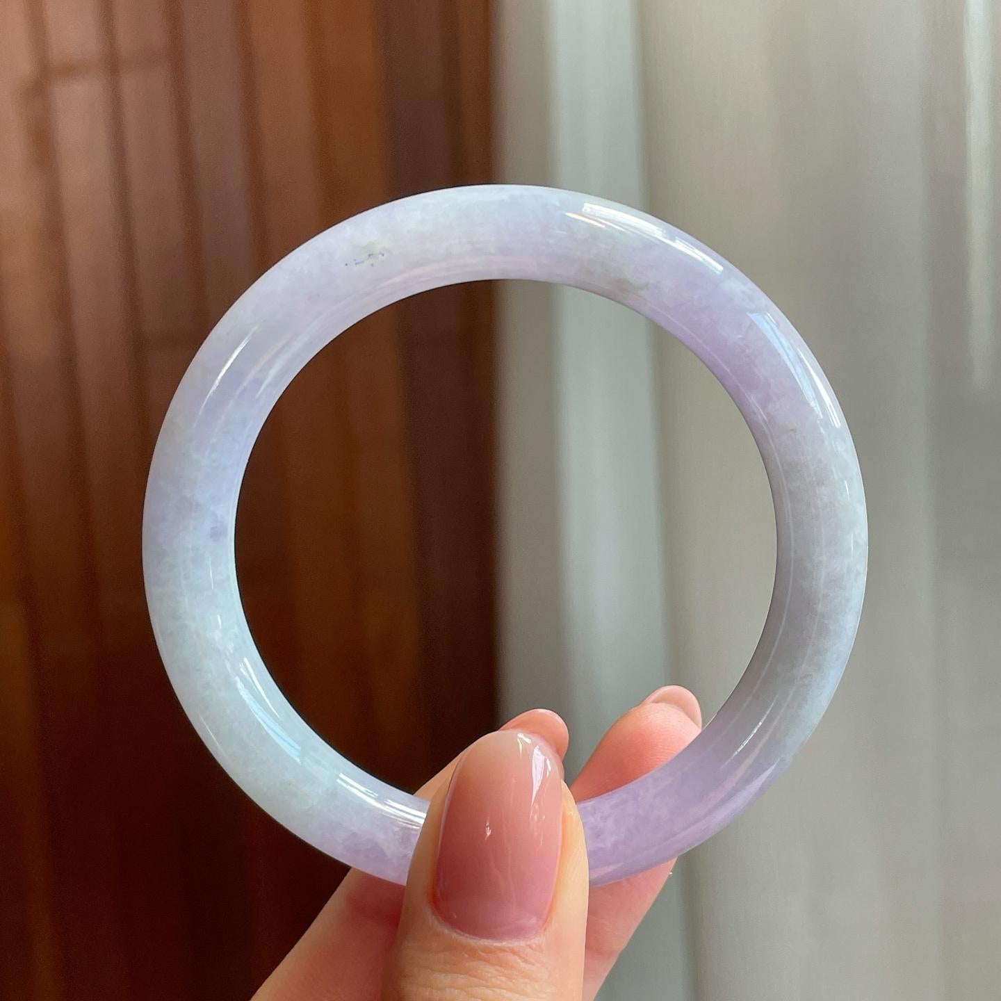 糯冰紫罗兰翡翠圆条手镯（52mm)（yc320885）