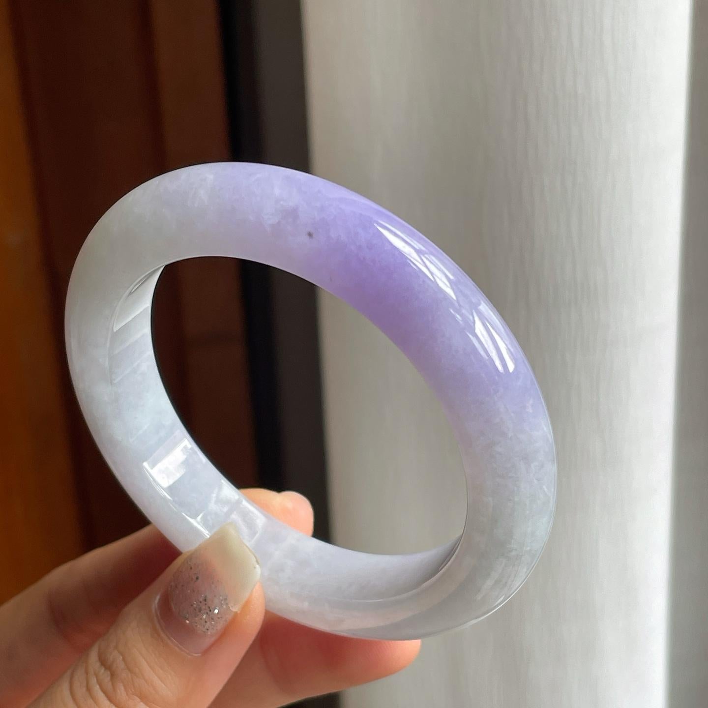 糯冰紫罗兰翡翠平安镯（57mm）（yc185063）