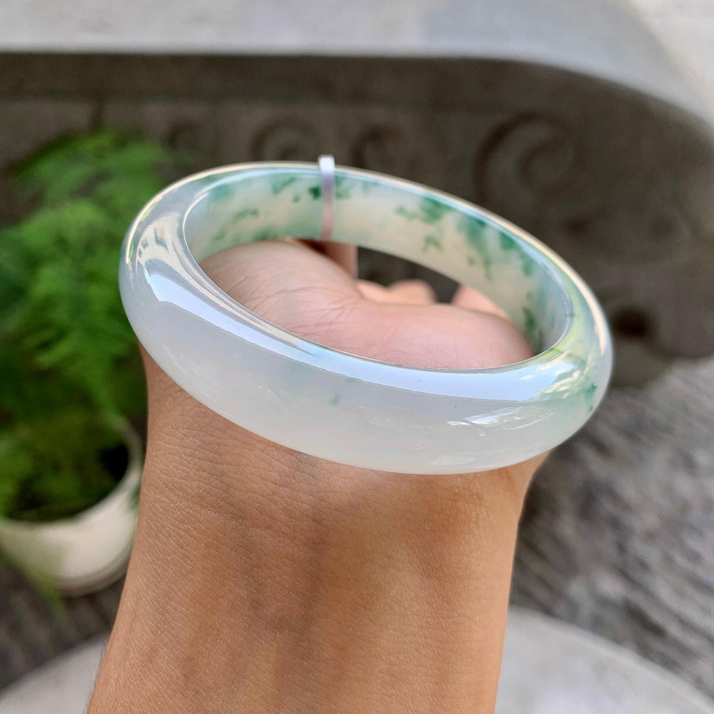 细糯种飘花平安镯（55.3mm）（yc199568）