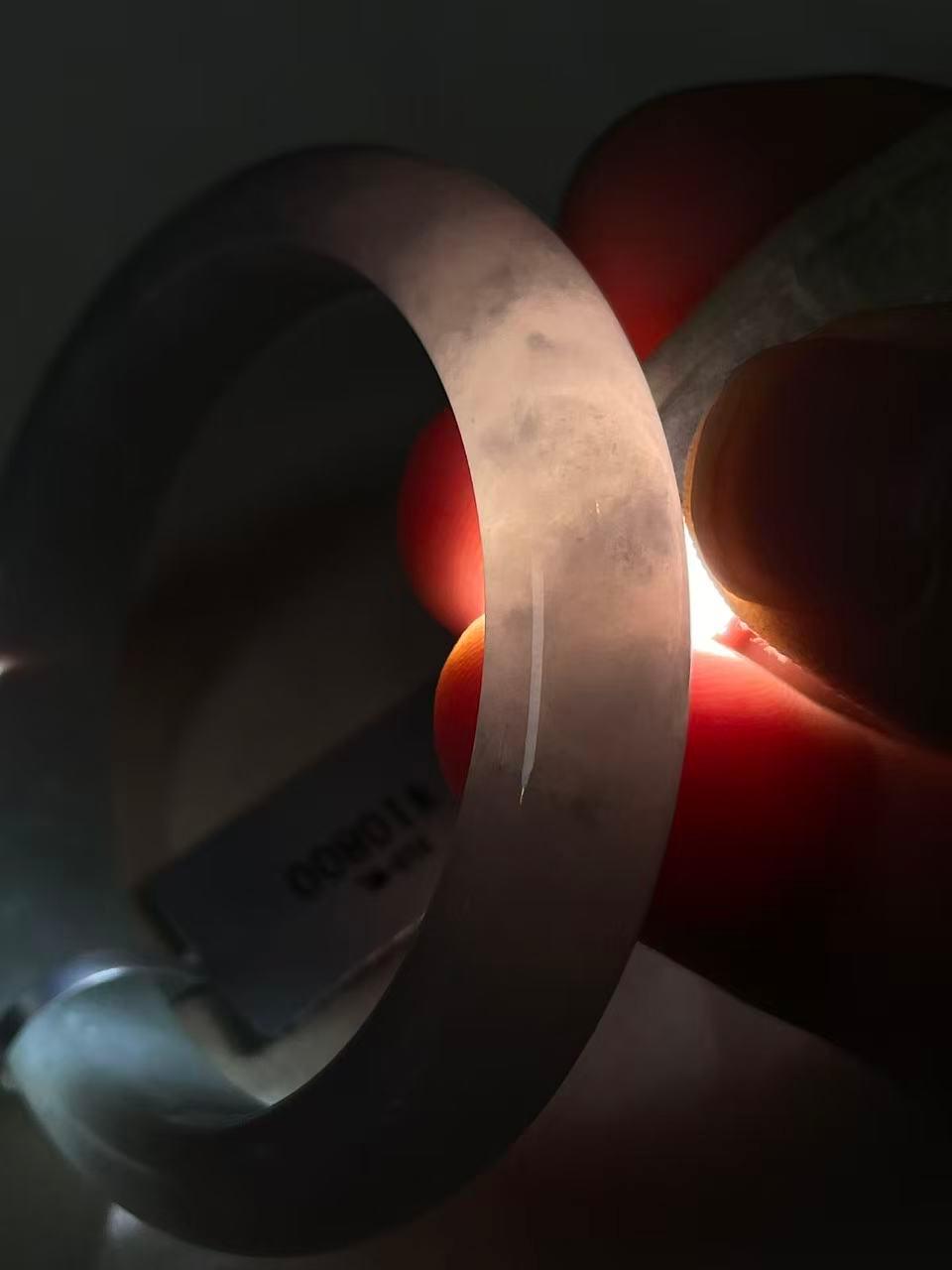 细糯种带底色平安镯（53.5mm）（yc223956）