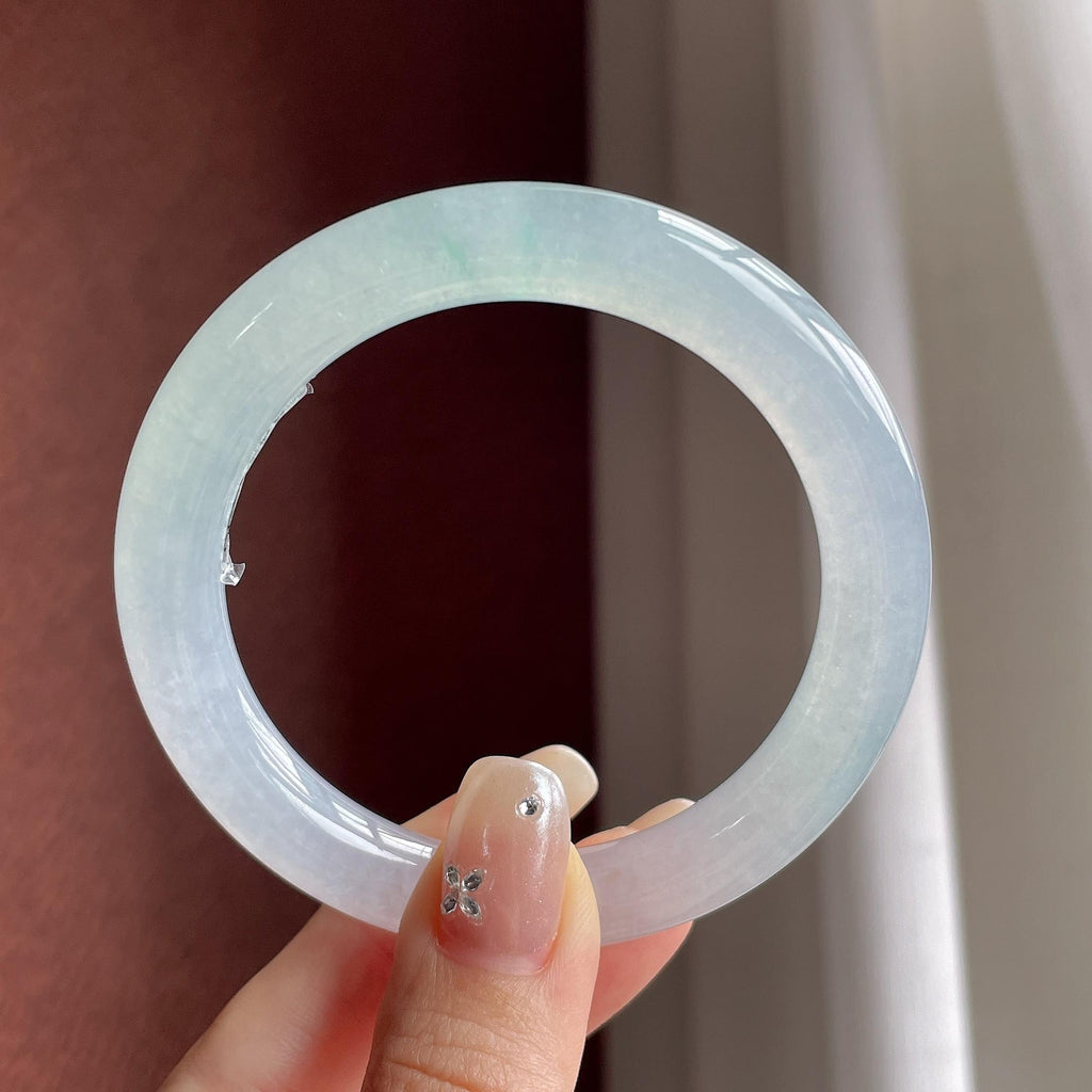 冰种淡晴底圆条手镯 53圈（yc769511）