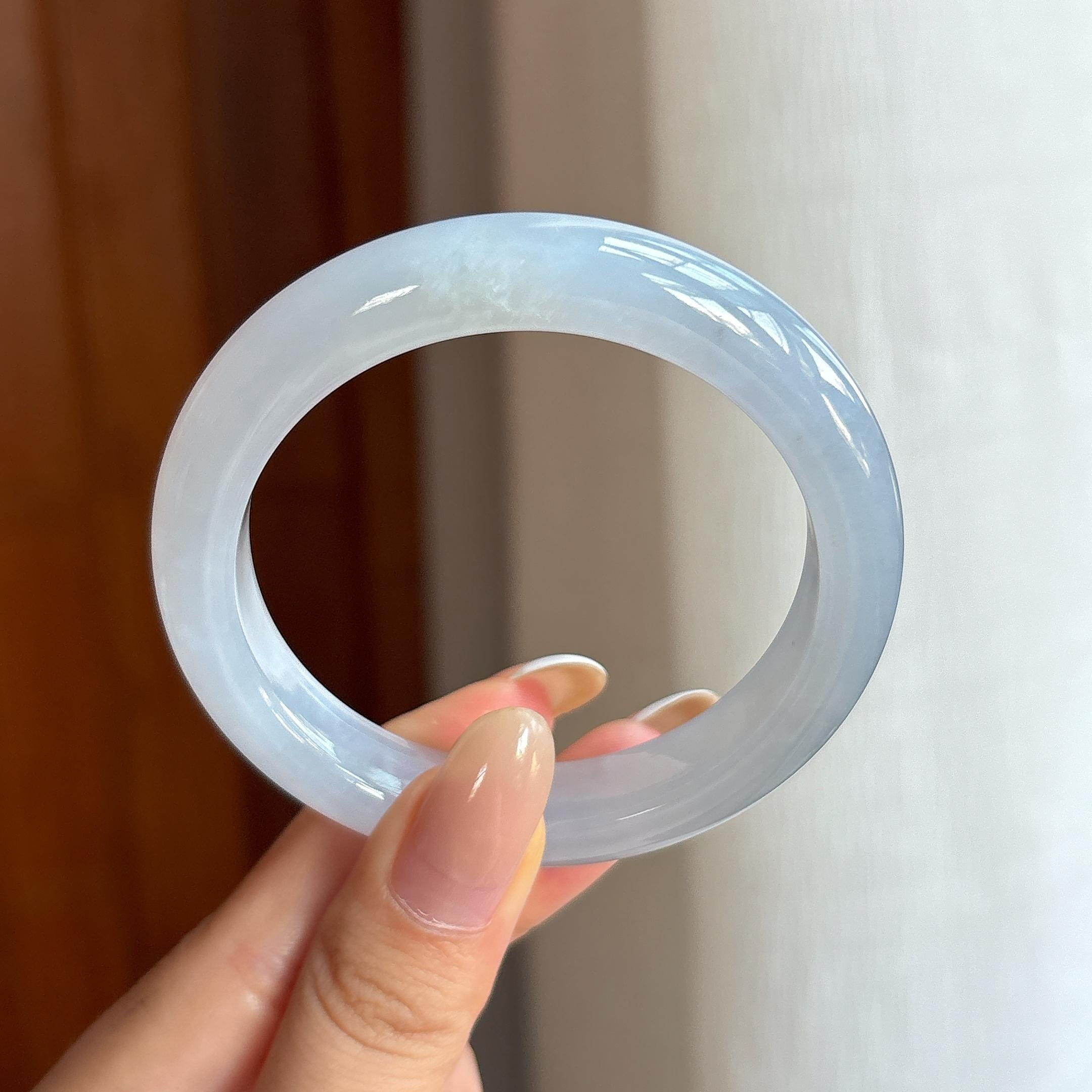 糯冰紫罗兰翡翠平安镯（54mm)（yc423162）