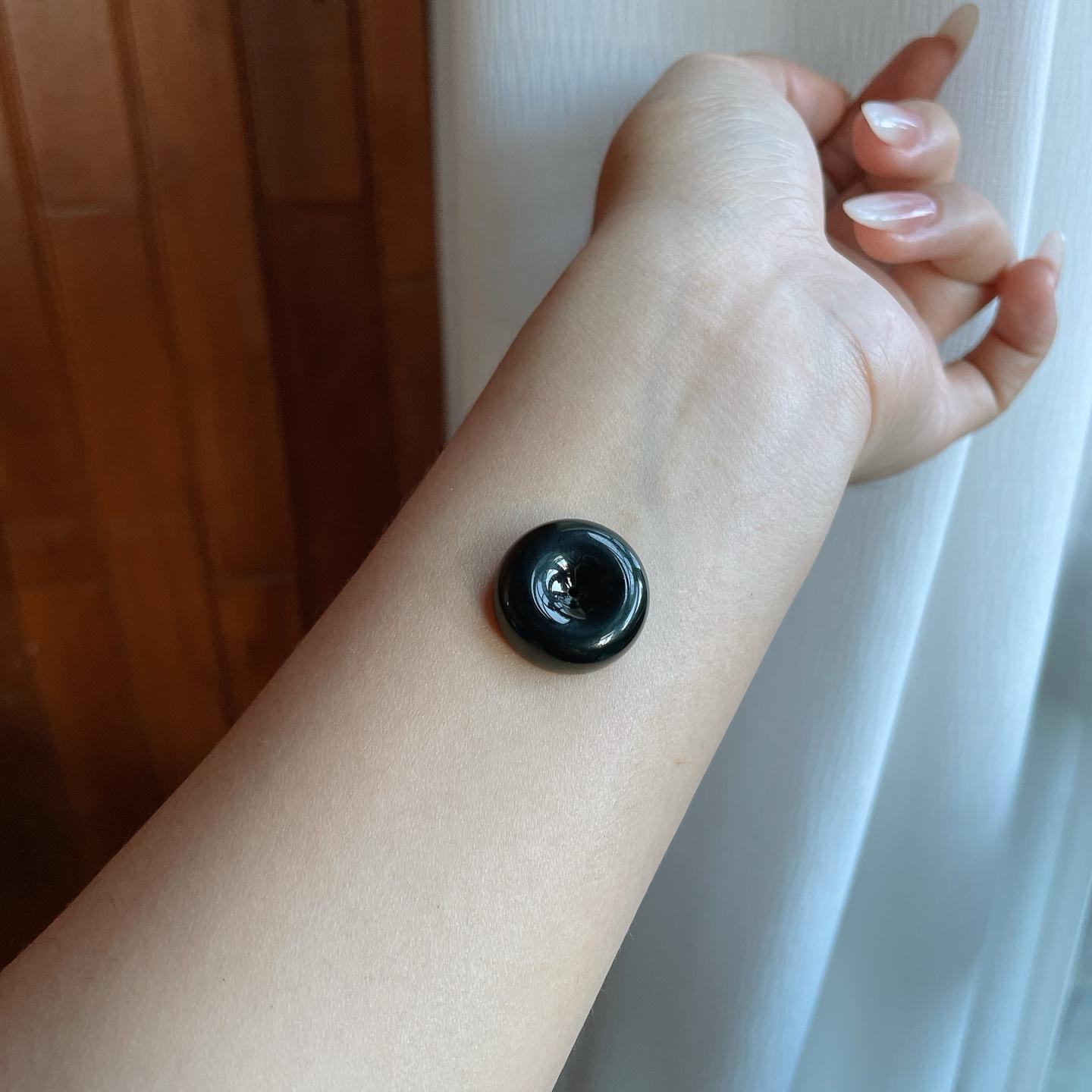 冰种墨翠翡翠平安扣（yc257820）