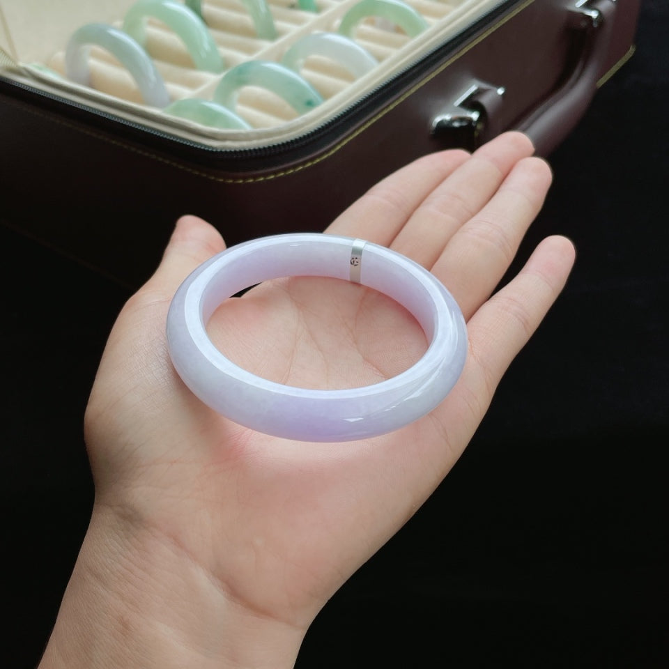 糯种紫罗兰翡翠手镯（55.5mm）（yc016181）