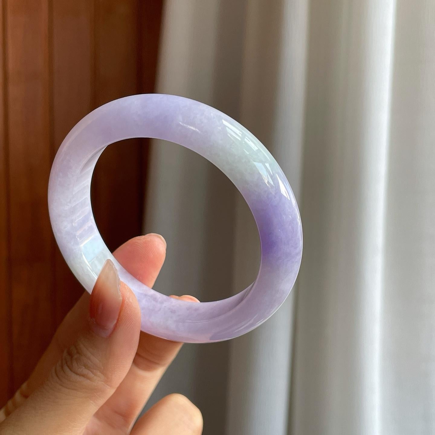 糯冰紫罗兰翡翠平安镯（54.8mm）（yc318678）