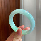 糯冰种果绿底翡翠平安镯（54.7mm)（yc320882）