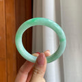 糯冰带色翡翠平安镯（56.6mm）（yc305936）