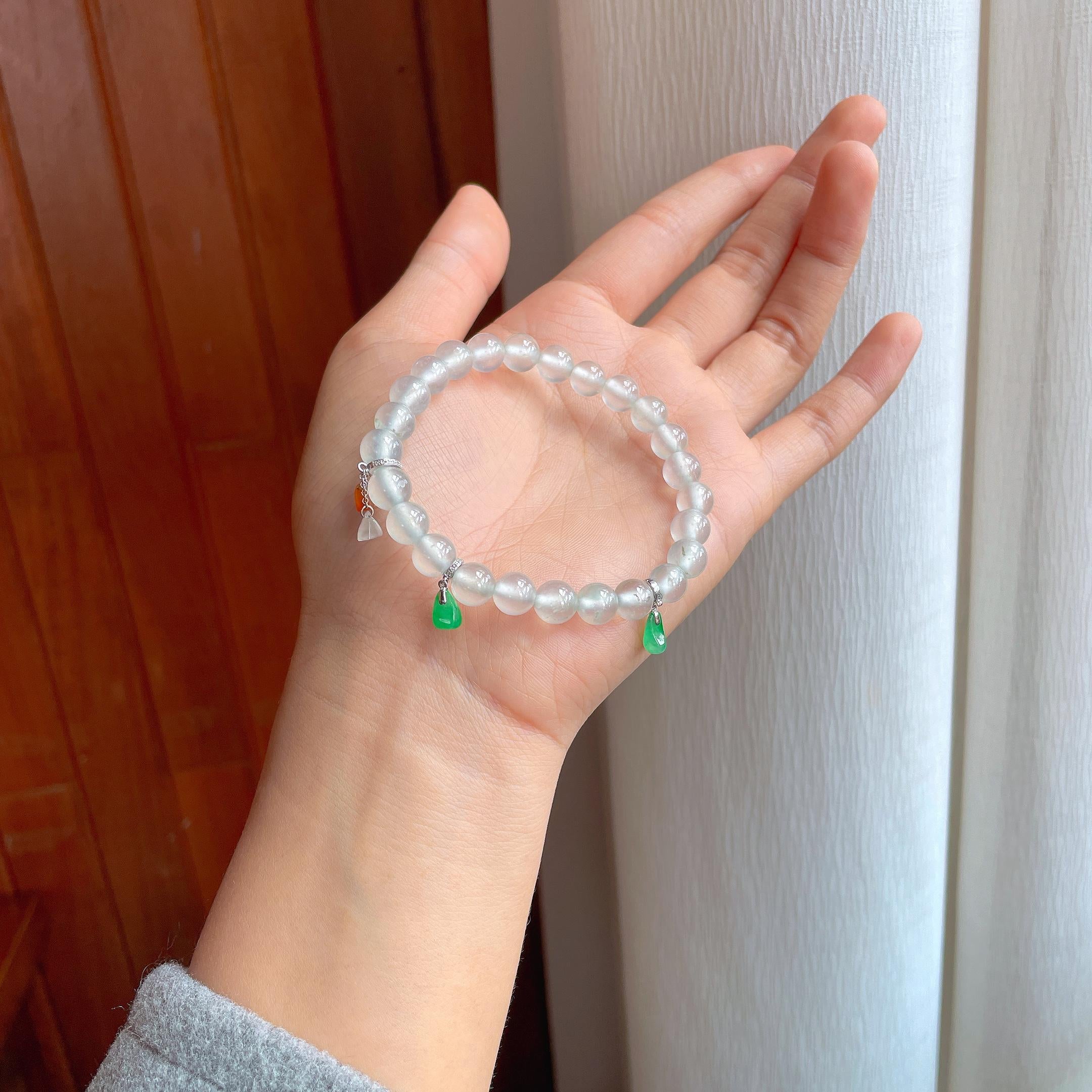 冰玻种无色珠串手串（yc358354）