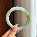 糯冰黄翡翡翠圆条手镯 55圈天然缅甸A货翡翠（yc440666）