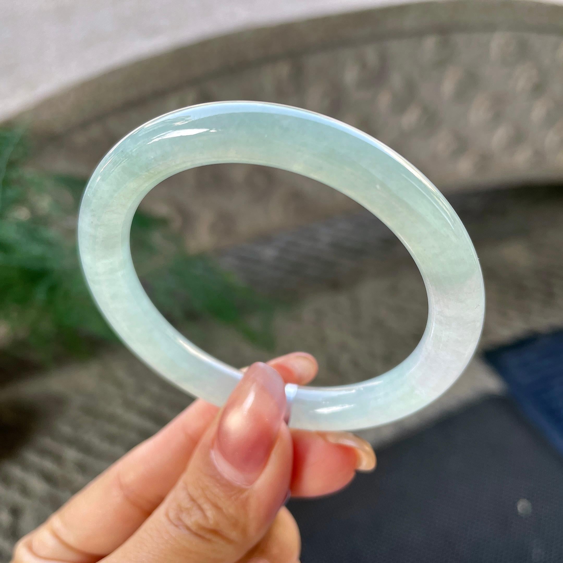 细糯种晴底圆条手镯（51.8mm）（yc305677）