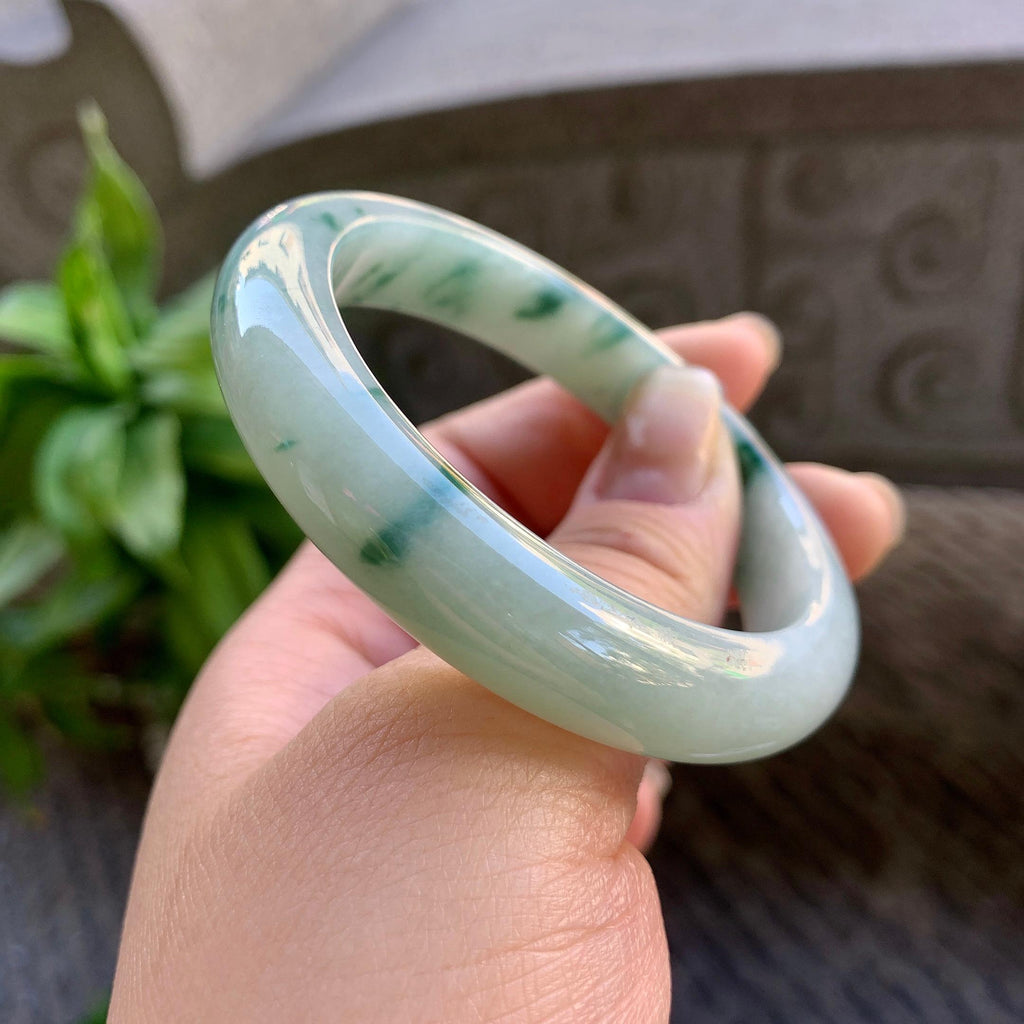 细糯种飘花平安镯（52.2mm）（yc308759）