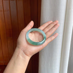 冰种湖水绿翡翠平安镯（52mm）（yc397212）