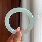 糯冰晴底翡翠圆条手镯(54.5mm)（yc420158）