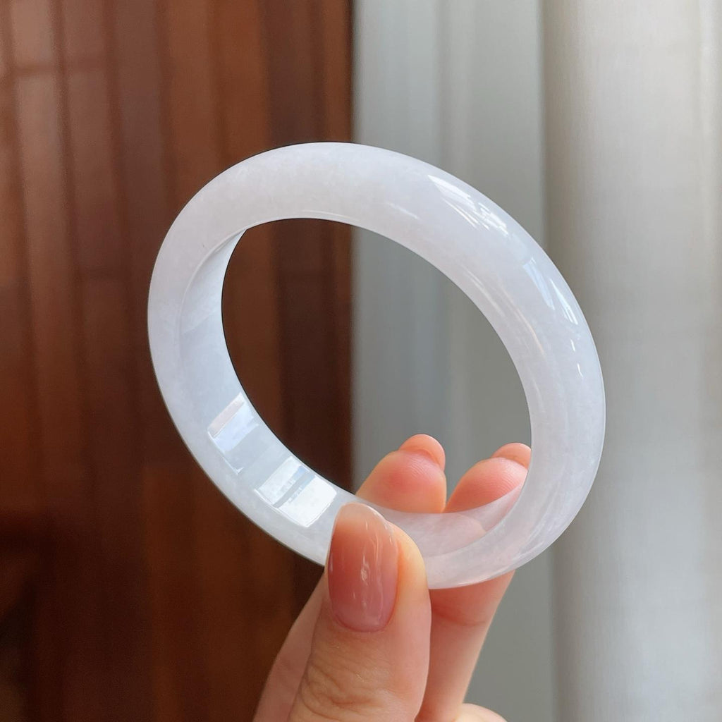 糯冰种白月光翡翠平安镯（53.2mm)（yc322609）