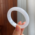 糯冰种白月光翡翠平安镯（53.2mm)（yc322609）