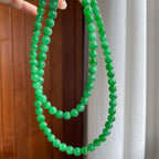 糯冰满绿翡翠珠串项链（yc266466）