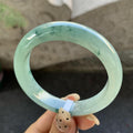 糯冰飘花翡翠平安镯（55.5mm）（yc028426）