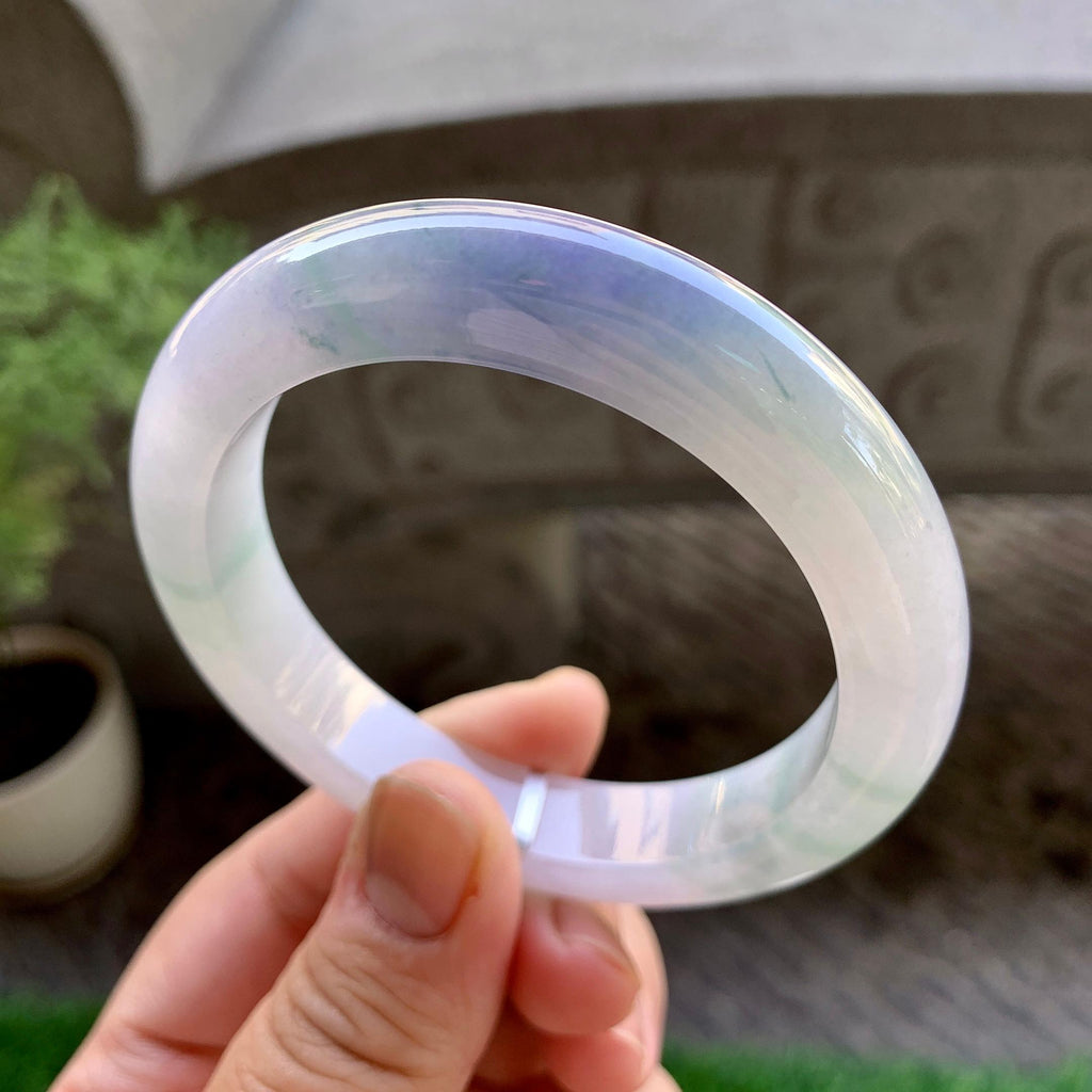 细糯种紫罗兰飘花平安镯（56mm）（yc240754）