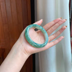 糯冰飘花翡翠平安镯（56.3mm)（yc389537）