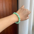 糯冰种飘绿花翡翠珠串手串（yc266574）