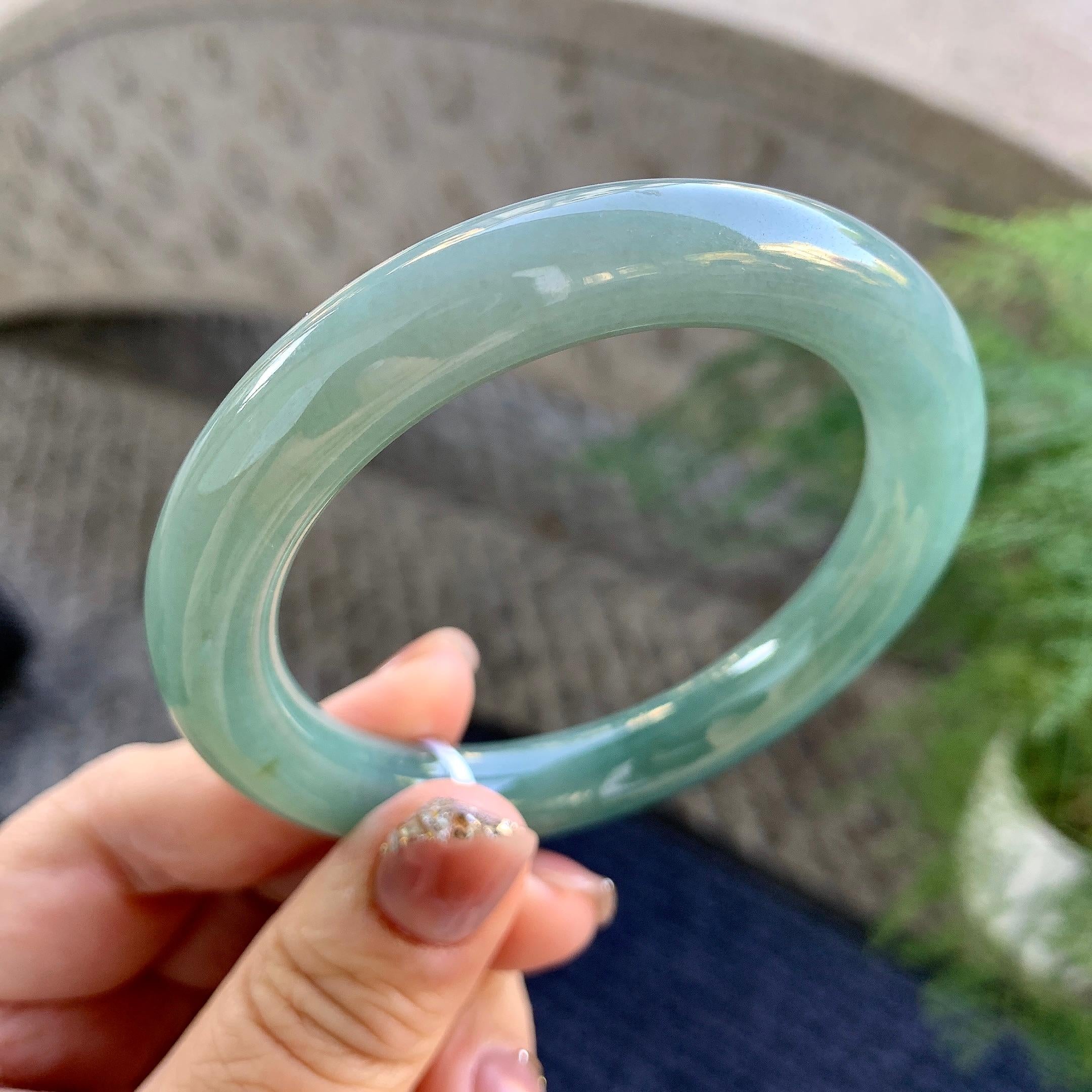 细糯种油青圆条手镯（57mm）（yc274591）
