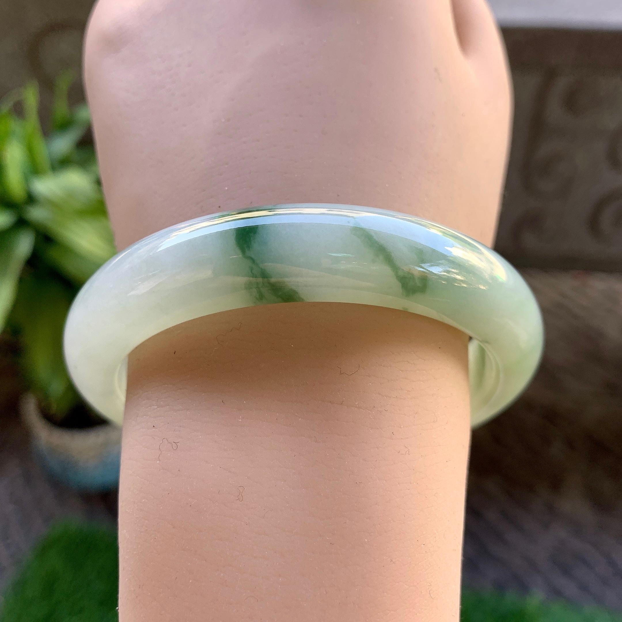 细糯种飘花平安镯（58mm）（yc307327）