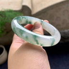 糯冰种飘花平安镯（55.8mm）（yc197611）