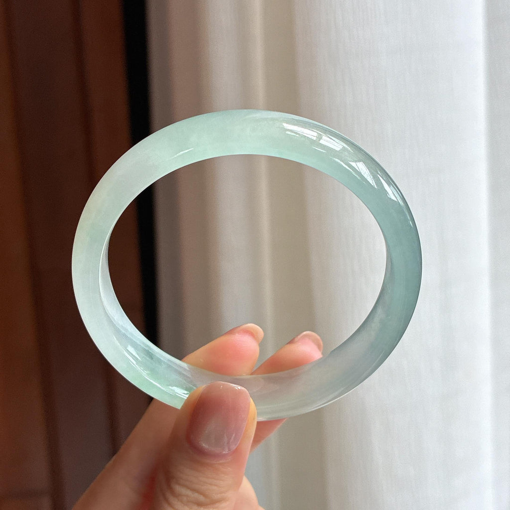 冰种晴底翡翠平安镯（57.4mm)（yc424323）