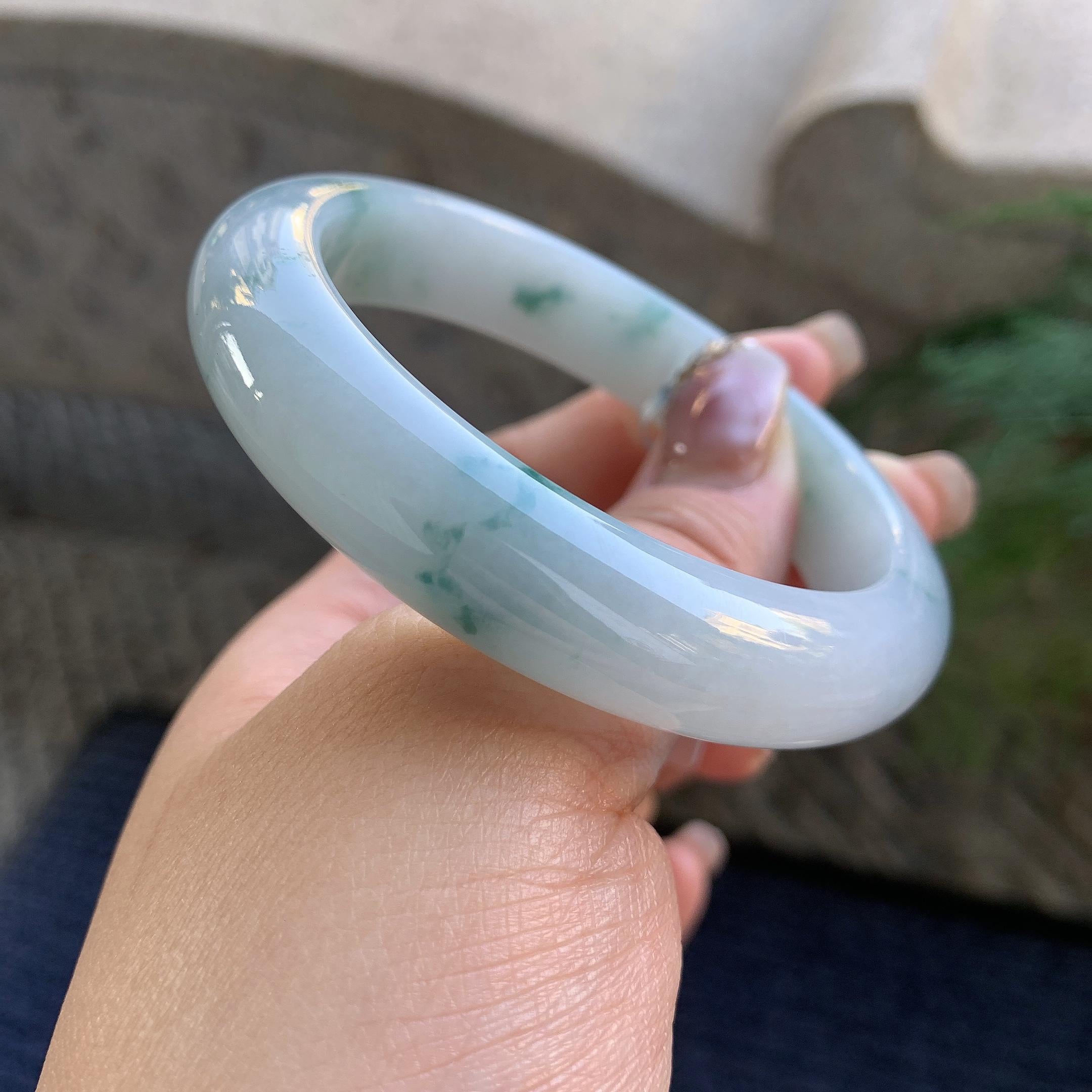 细糯种飘花平安镯（55.2mm）（yc294655）