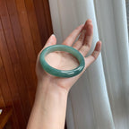 糯冰湖水绿翡翠平安镯（62.5mm）（yc346542）