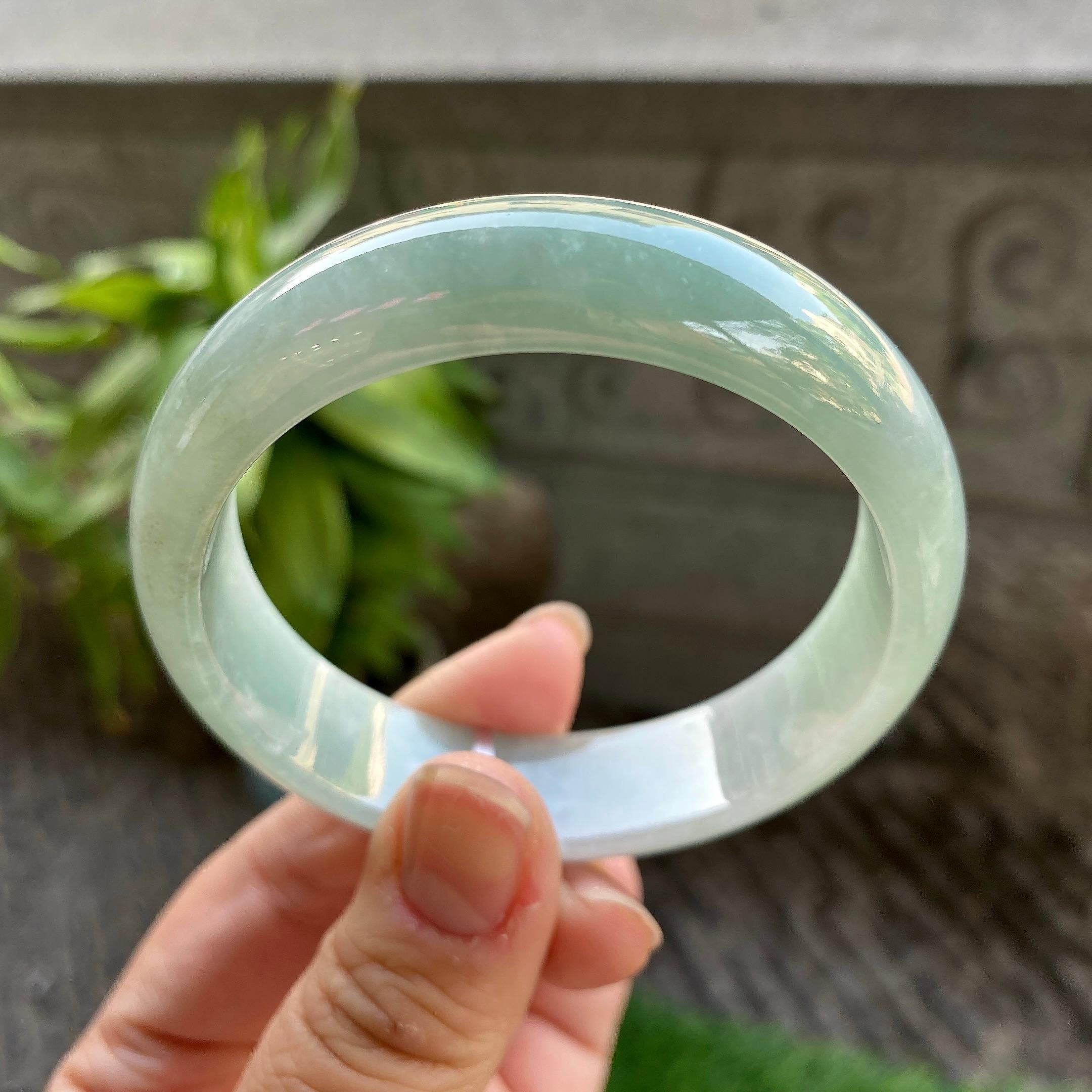 细糯种油青宽版轮胎手镯（56.3mm）（yc311874）