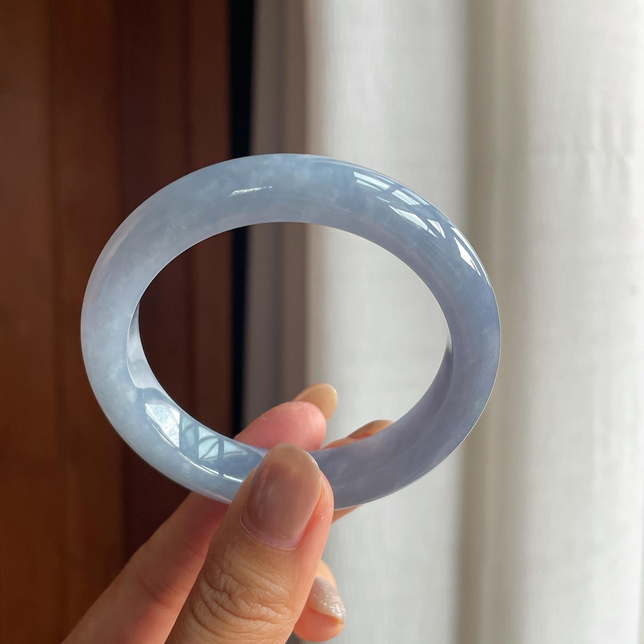 糯冰紫罗兰翡翠平安镯(53.5mm)（yc423150）
