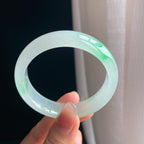 冰种飘花翡翠平安镯（54.3mm)（yc342200）