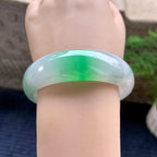 糯冰种飘绿宽版轮胎手镯（59mm）（yc252994）