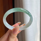 糯冰带色翡翠贵妃镯（56.6mm)（yc411303）