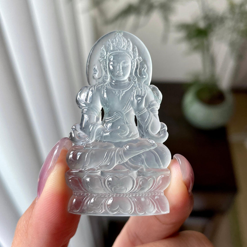 冰种淡晴水度母挂件（yc312575）