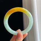 糯冰黄翡翡翠圆条手镯（56.5mm）（yc329497）