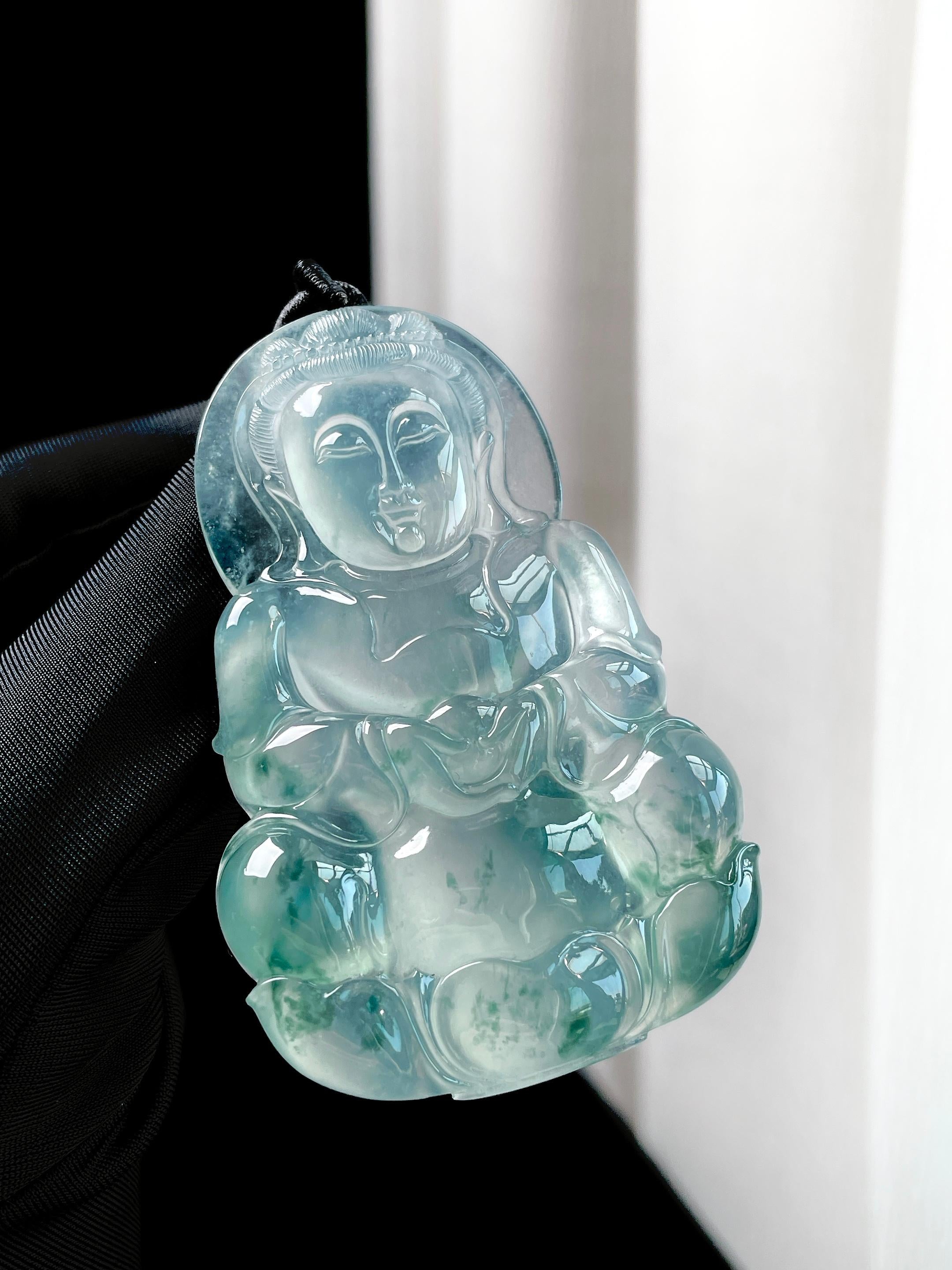 冰种飘花翡翠观音（yc349426）